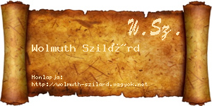 Wolmuth Szilárd névjegykártya